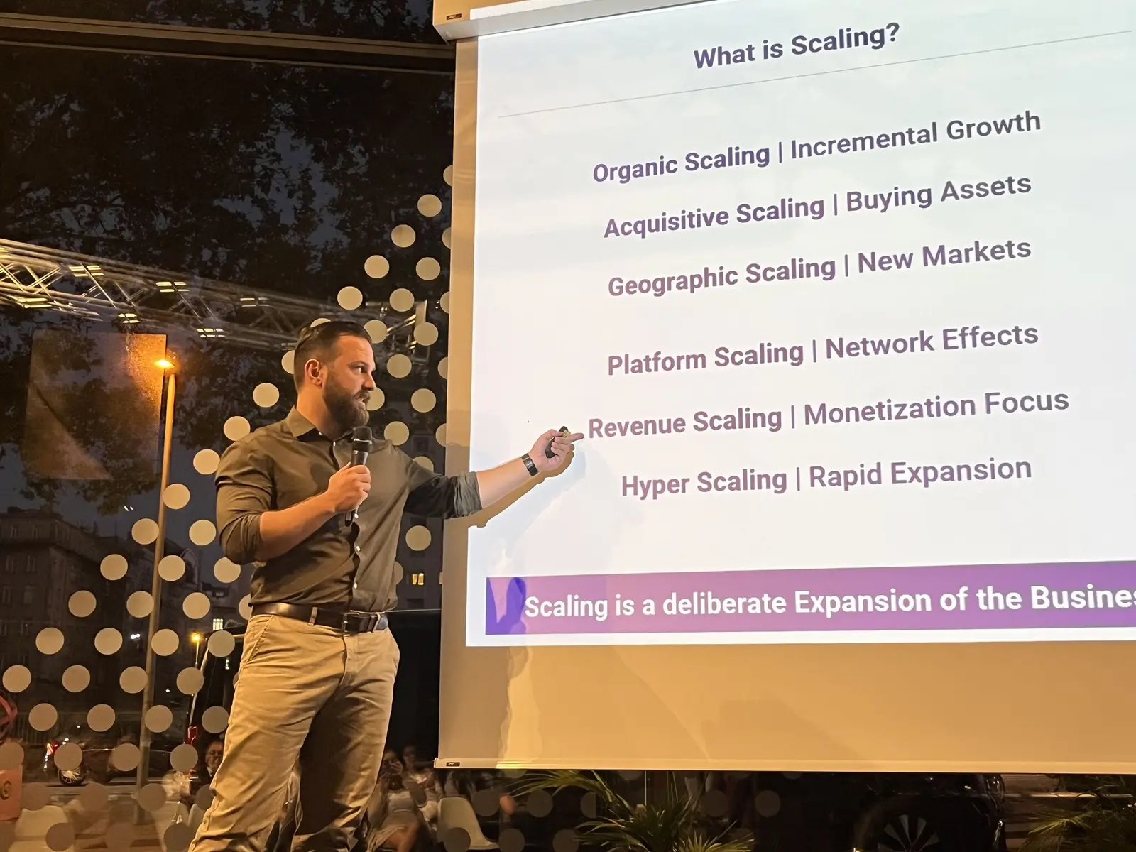 Chris Kaempf presenting how to build a scalable sales organization